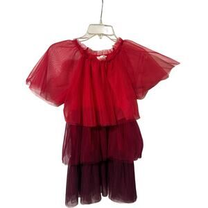 H&M 9-10 red flounce ombre Valentine’s Day Christmas dress worn once euc